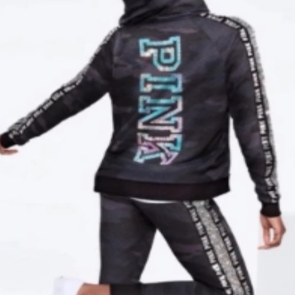 1 vs pink rare sweaters jackets bling Sherpa NWT rare satin - Picture 9 of 10